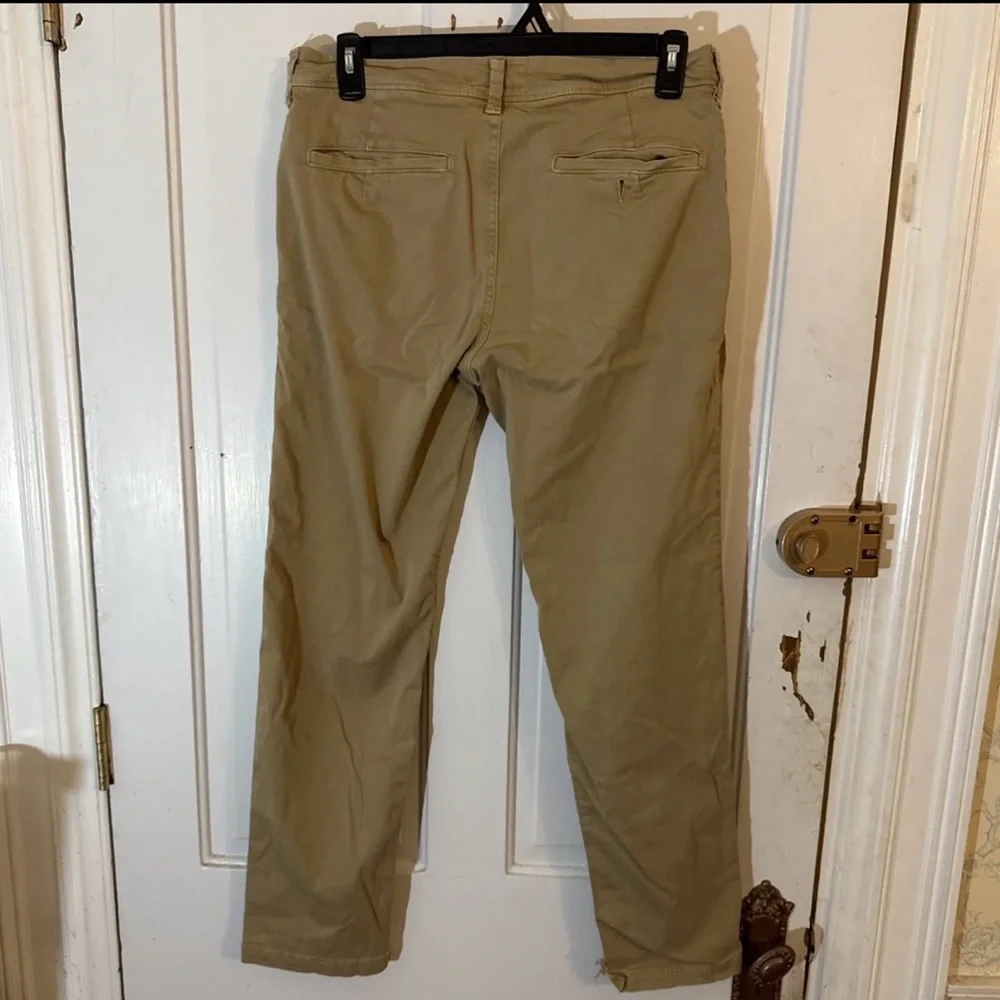 American Eagle Extreme Flex Chino Pants Men's 33x34 Tan Khaki Slim Straight Leg